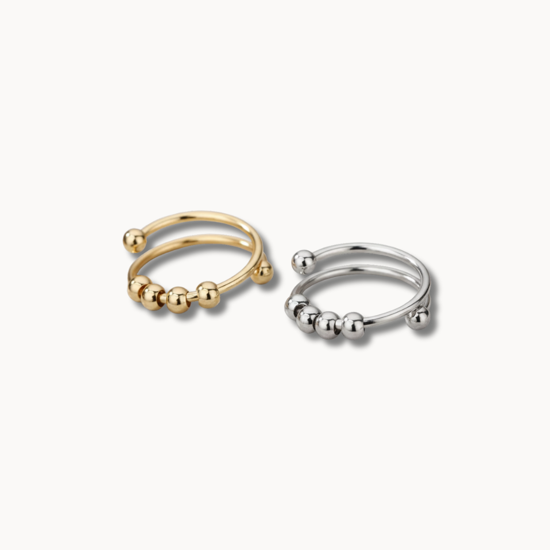 Bague anti-anxiété à billes mobiles