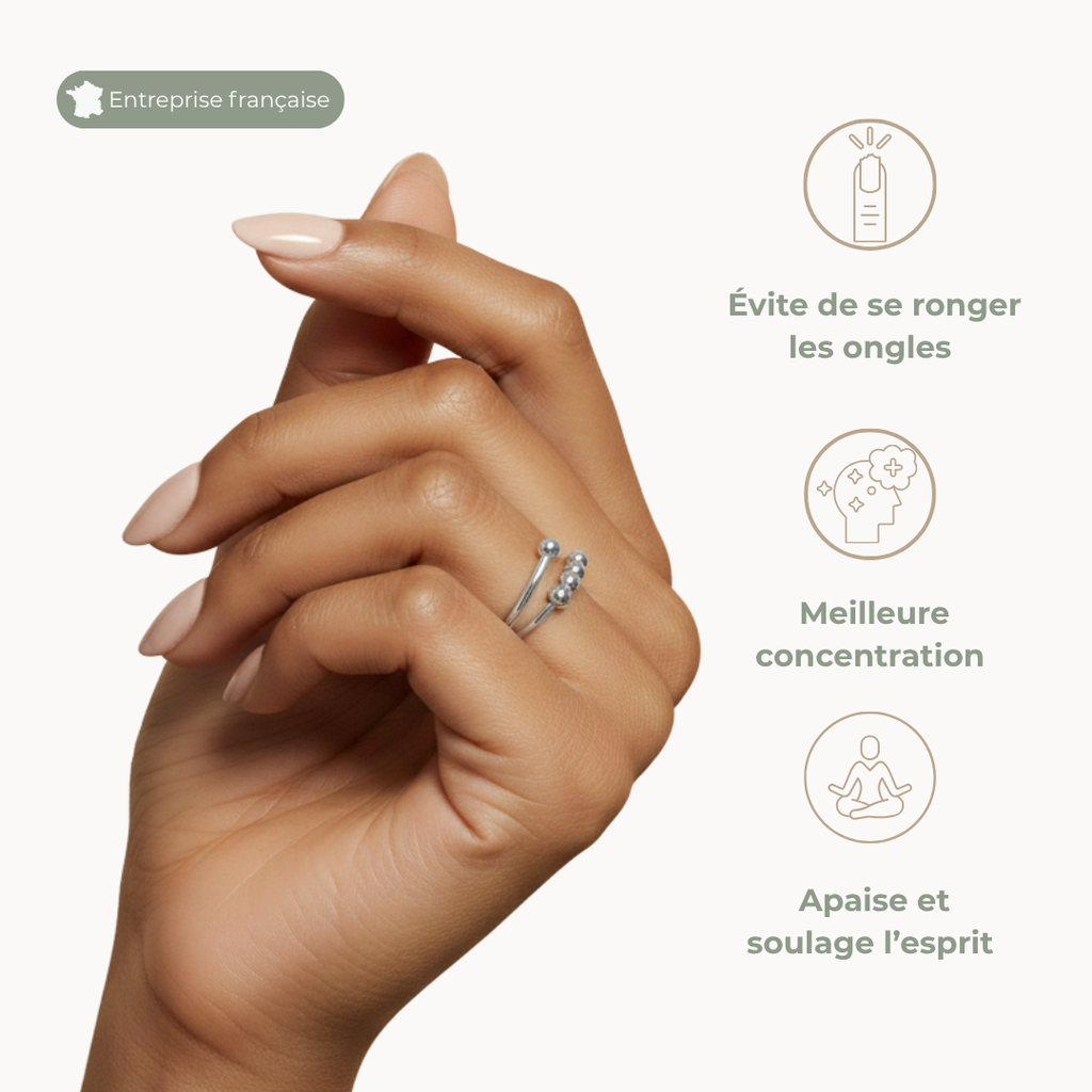 Bague anti-anxiété à billes mobiles