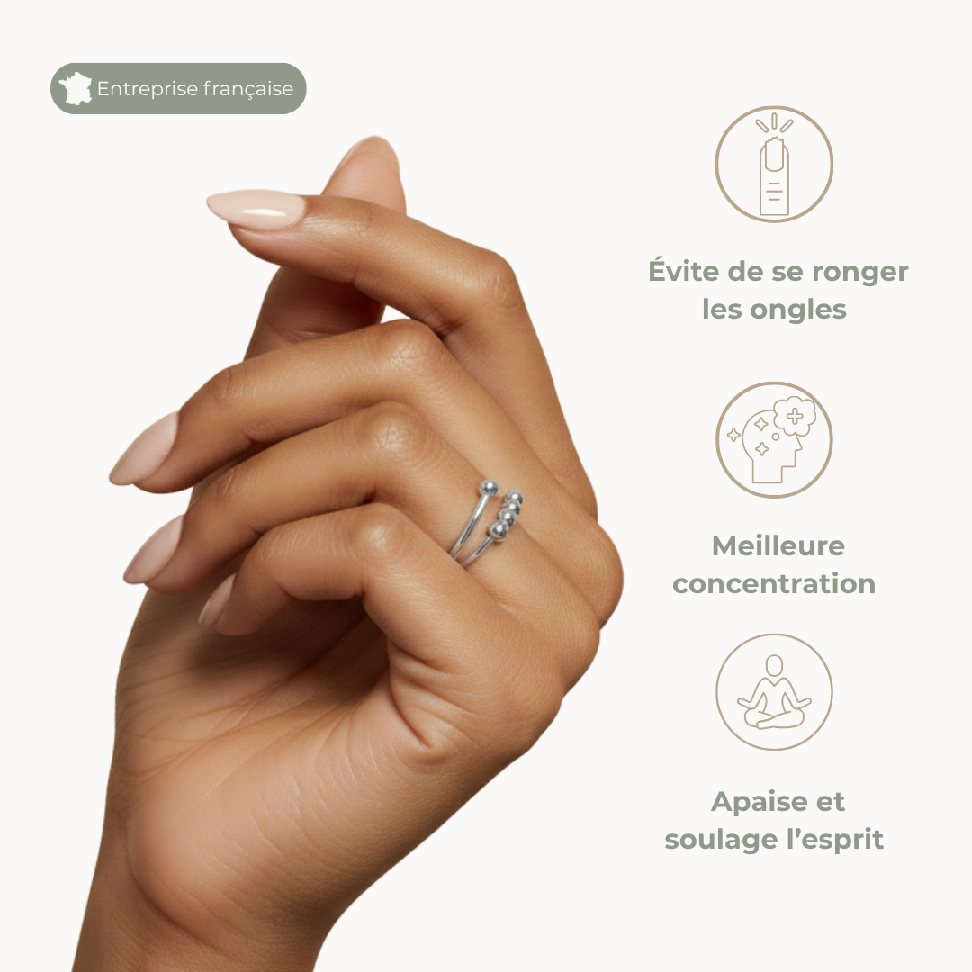 Bague anti-anxiété à billes mobiles