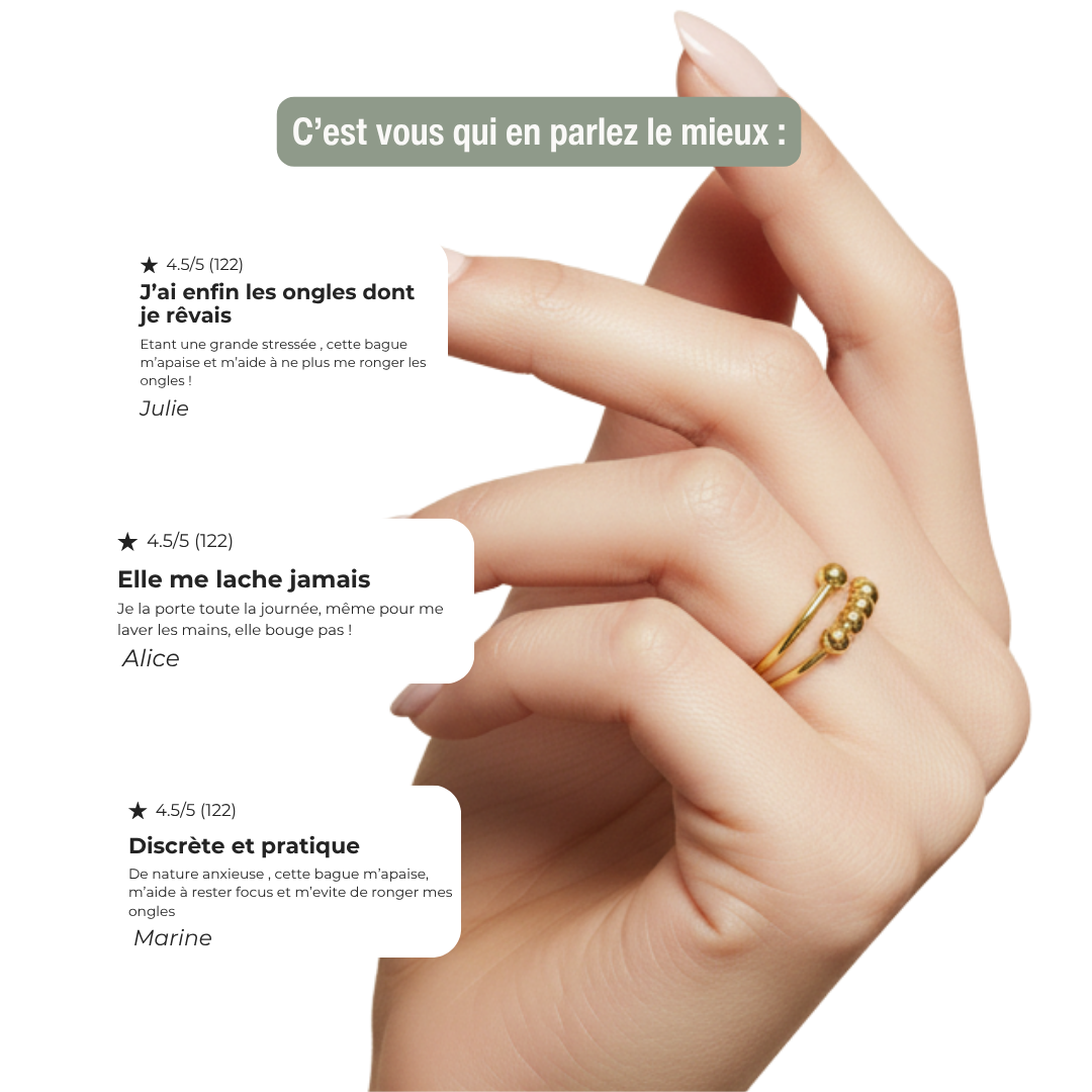 Bague anti-anxiété à billes mobiles